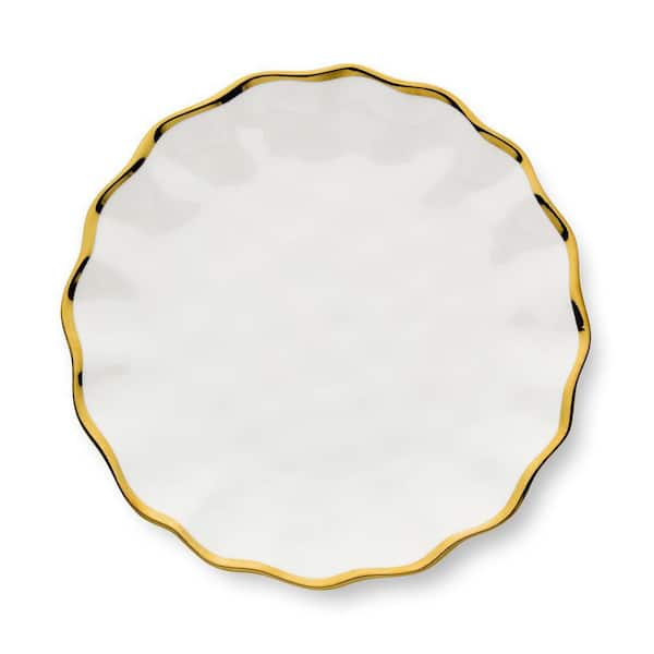 Certified International Regency White and Gold Dinner Plate (Set of 4)
