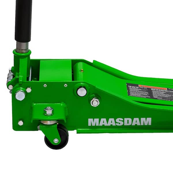 Maasdam 3-Ton Low Profile Floor Jack with Quick Lift in Green MPL4699-GR-DIP