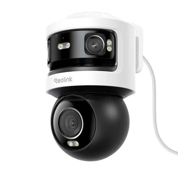 OMVI P931 Plug-In PoE 4K+10MP Triple Lens Panorama and Pan Tilt Security Camera Outdoor, Auto-Tracking, AI Search, White