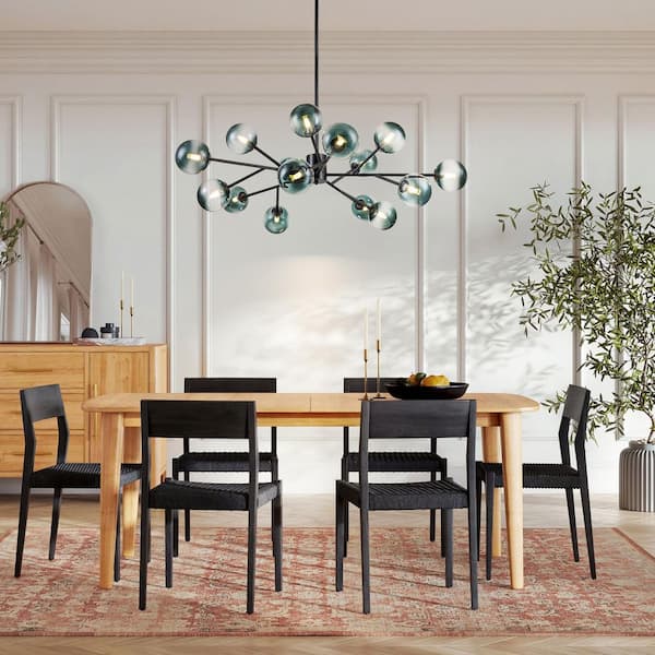 RRTYO Higginsville 15-Light Farmhouse Black Sputnik Sphere Linear