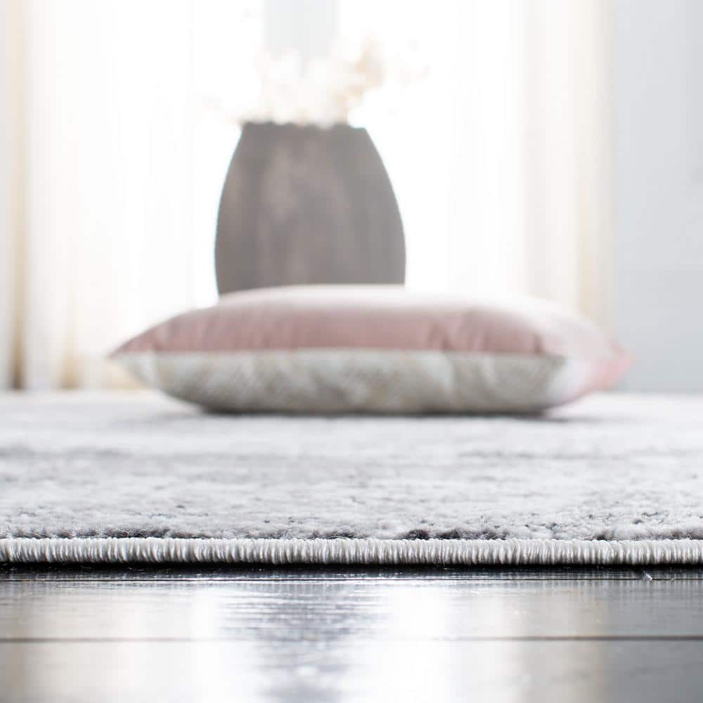 Amelia 5'3" Square Gray Abstract Stain-Resistant Rug