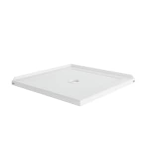 CATALINA 42 in. L x 42 in. W Corner Shower Pan Base with Center Drain in White
