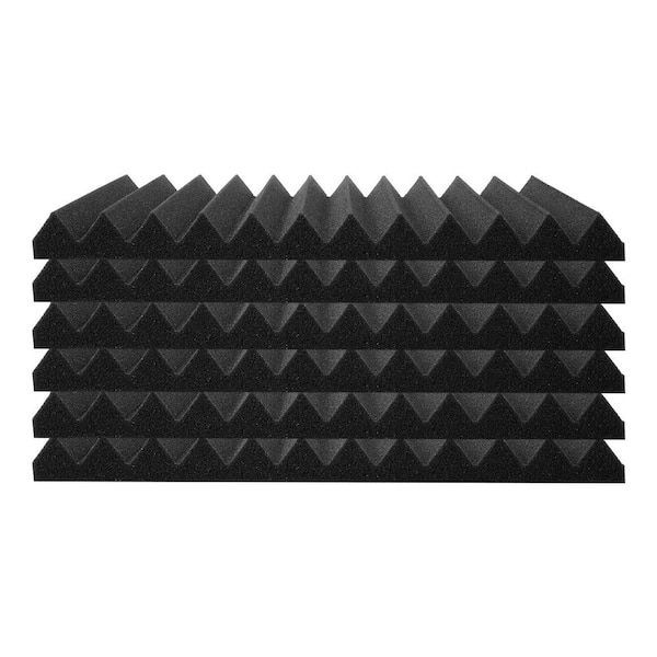 Acoustic Foam Panels, 52 Pack 12 x 12 x 1 in., High Density Soundproof Wall Panels, Polyurethane, Black