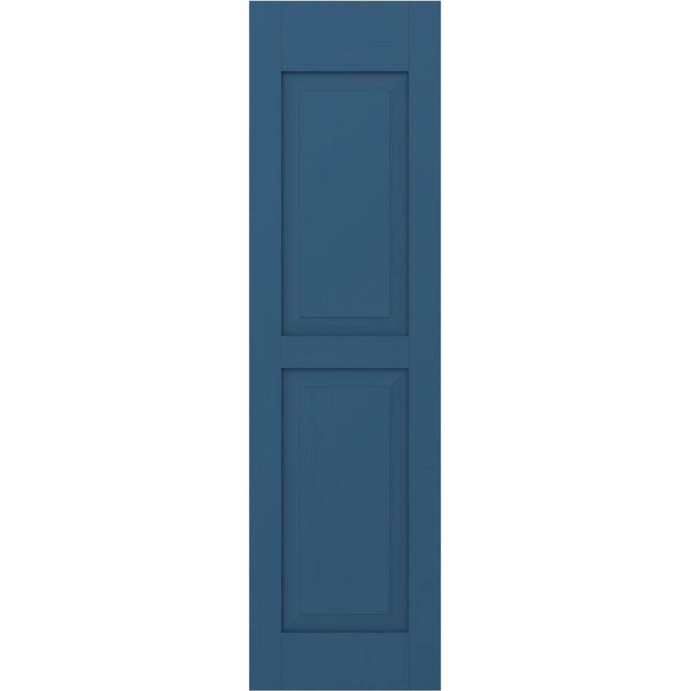 18 in. W x 65 in. H Americraft 2-Equal Raised Panel Exterior Real Wood Shutters Pair in Sojourn Blue price history on PriceWatchPro