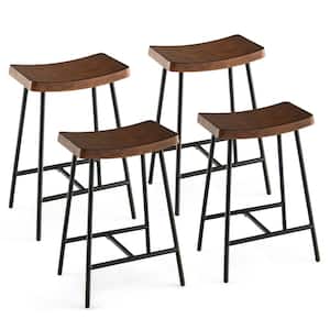 4PCS 25 in. Industrial Bar Stools Saddle Backless Counter Height Chairs