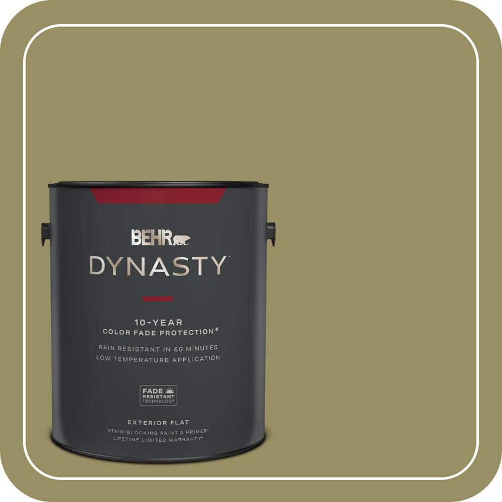 1 gal. #390F-6 Tate Olive Flat Exterior Stain-Blocking Paint & Primer price history on PriceWatchPro