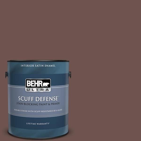 BEHR ULTRA 1 gal. #710B-6 Painted Leather Extra Durable Satin Enamel Interior Paint & Primer
