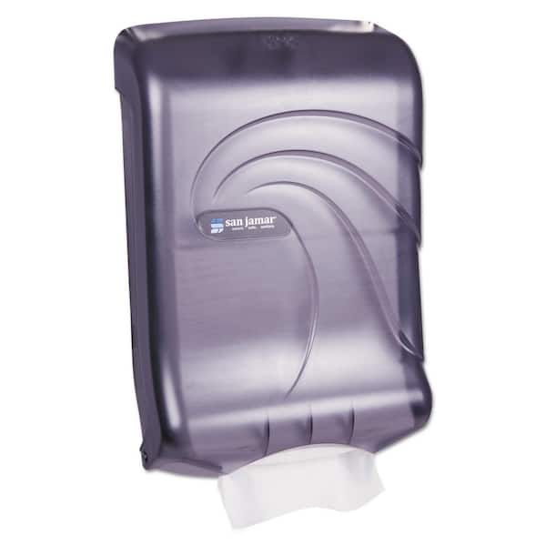 Unbranded 11-3/4 in. x 6-1/4 in. x 18 in. Transparent Black Oceans Ultrafold Paper Towel Dispenser