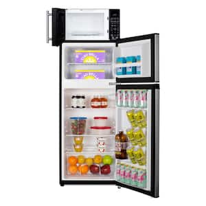 Combination 4.5 cu. ft. Mini Fridge in Stainless Steel Look with Freezer