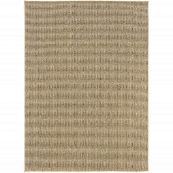 Beige 9 ft. x 13 ft. Loomed Polypropylene Rectangle Indoor/Outdoor Area Rug