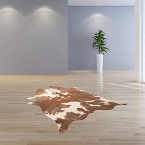 Josephine Brown and White 6 ft. x 7 ft. Specialty Cowhide Area Rug