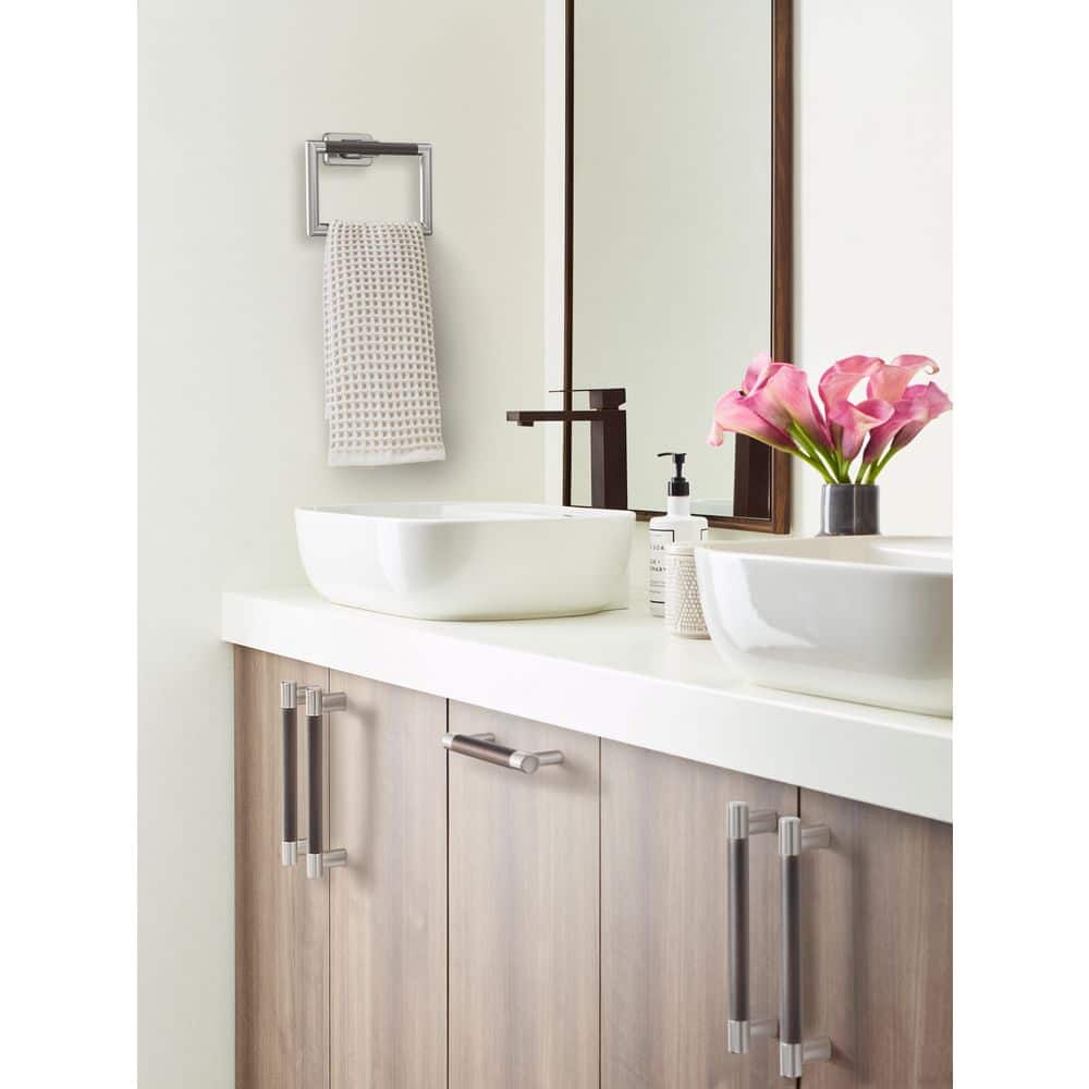 Esquire Brushed Nickel and Oil-Rubbed Bronze Wall Mounted Towel Ring