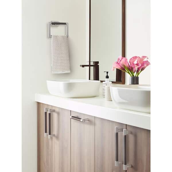 Esquire 5-1/4 in. (133 mm) L Towel Ring in Brushed Nickel/Oil-Rubbed Bronze