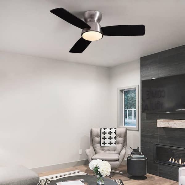32 in. Modern Smart Indoor Satin nickel Ceiling Fan with Lights Reversible Rotation and Remote Control