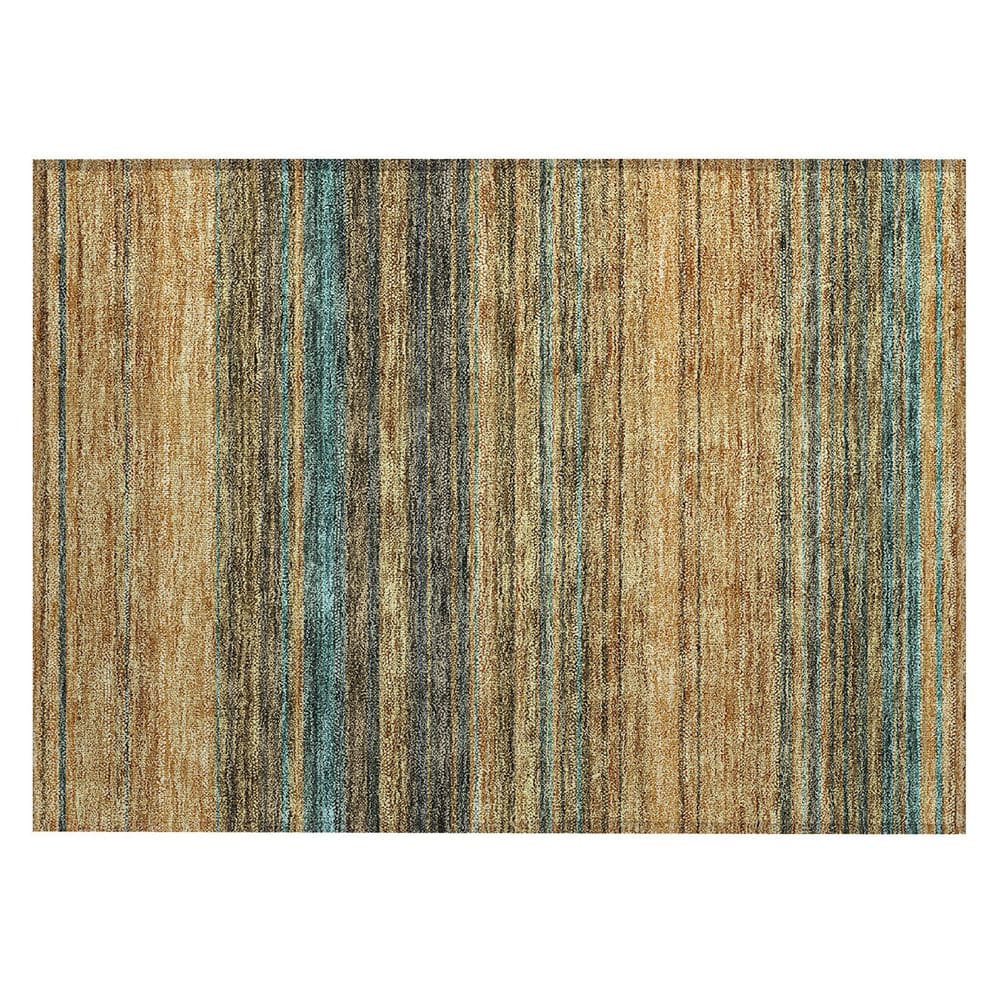 Wheat Stripe Flat Woven Synthetic Rectangular Rug 10' x 14'
