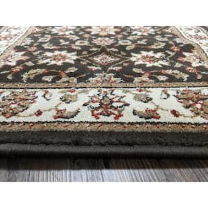 Como Brown 5 ft. x 7 ft. Traditional Oriental Floral Area Rug