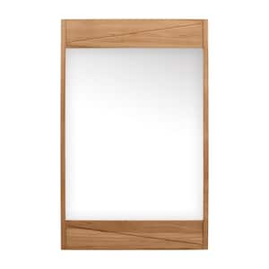 Teak 24 in. W x 38 in. H Framed Rectangular Bathroom Vanity Mirror in Natural Teak