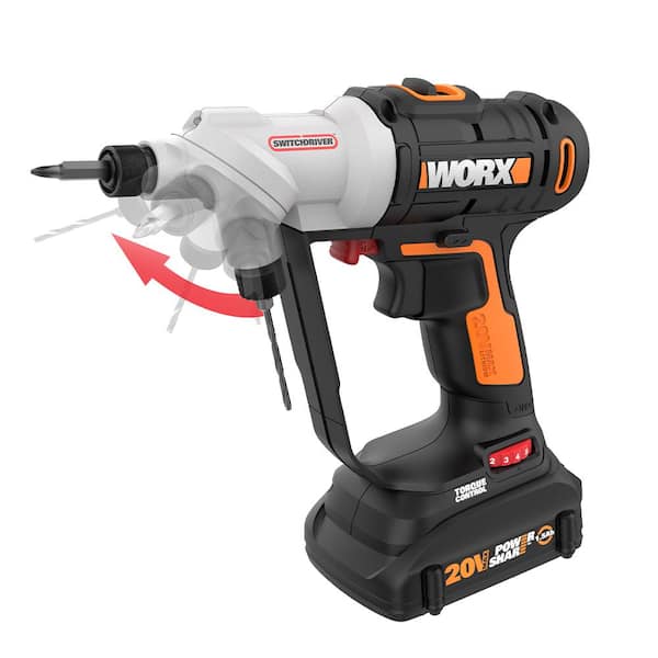 Worx POWER SHARE 20-Volt Lithium-Ion 1/4 in. Cordless Drill and Driver