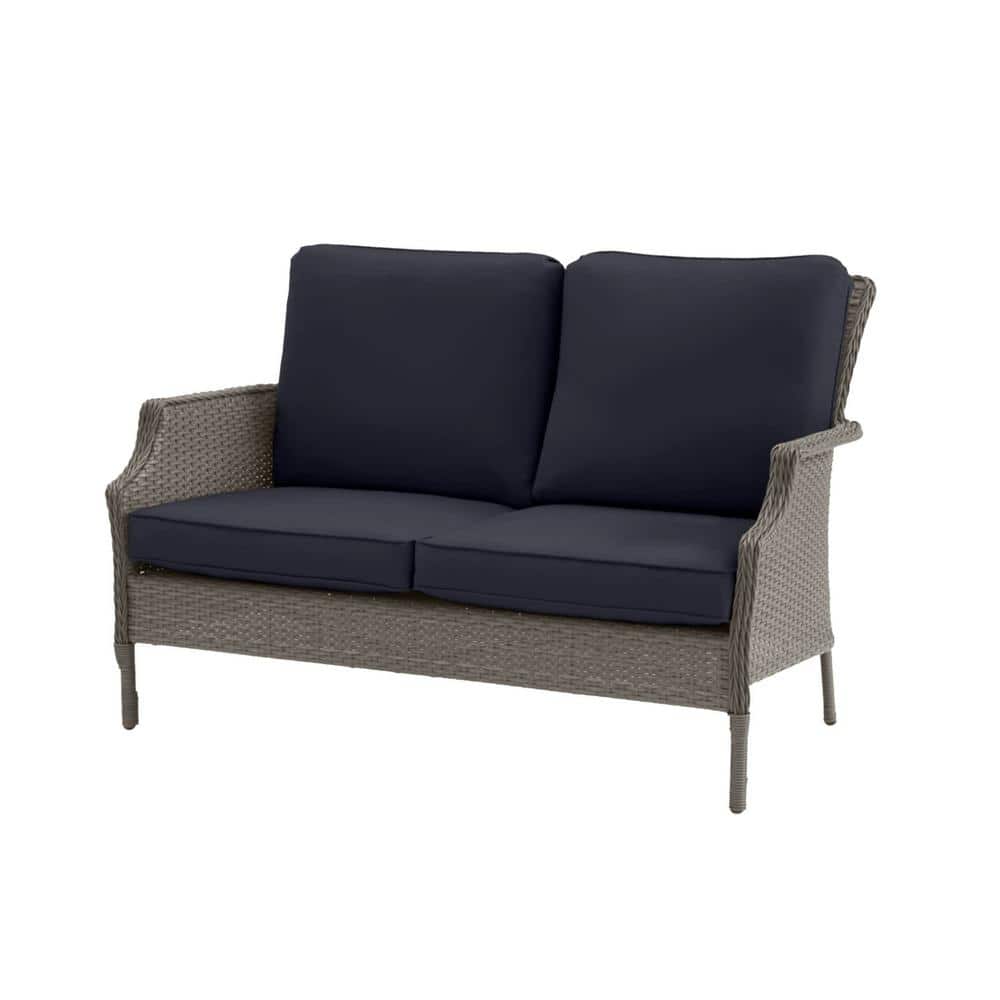 Reviews for Hampton Bay Grayson Ash Gray Wicker Outdoor Patio Loveseat