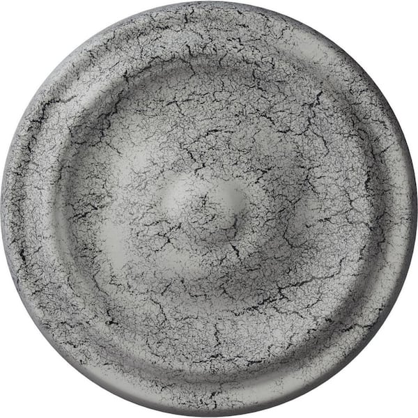 Ekena Millwork 1-1/8 in. x 9-5/8 in. x 9-5/8 in. Polyurethane Maria Ceiling Medallion, Ultra Pure White Crackle