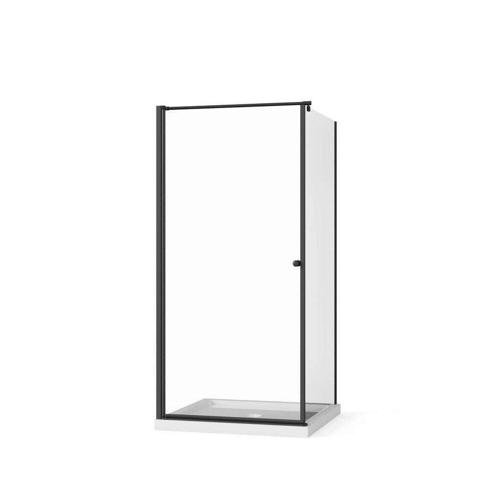 36 in. W x 72 in. H Neo Angle Pivot Frameless Corner Shower Enclosure with 1/4 in. Clear Tempered Glass in Matte Black price history on PriceWatchPro