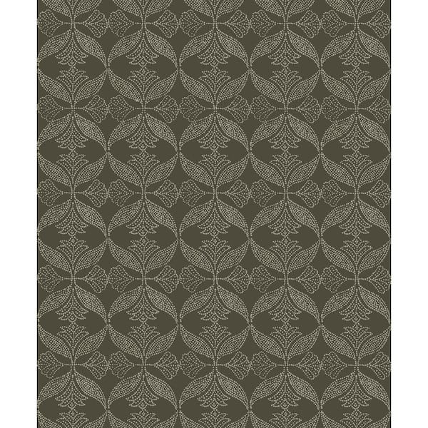 Dark Camo Beige Ornamental Ogee Print Non Woven Non-Pasted Textured Wallpaper 57 Sq. Ft.