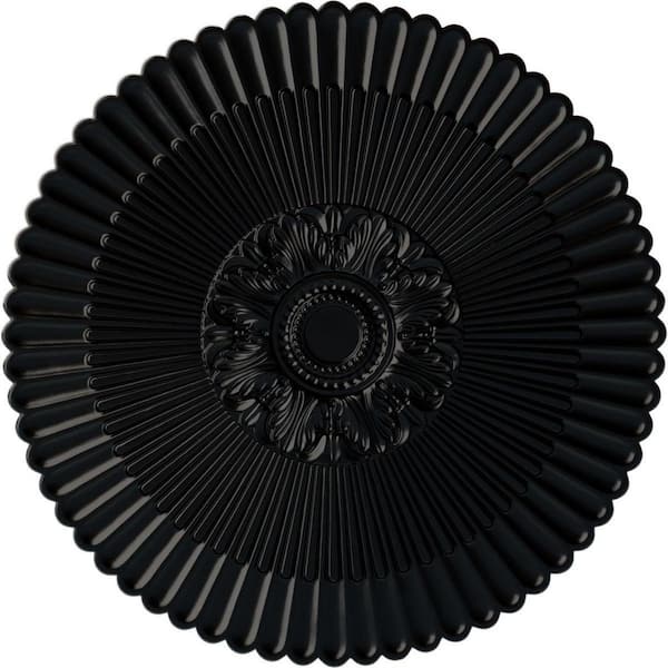 Ekena Millwork 1-5/8" x 41" x 41" Polyurethane Nexus Ceiling Medallion, Hand-Painted Jet Black
