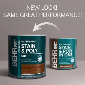 1 qt. #TIS-358 Mission Oak Satin Semi-Transparent Water-Based Interior Stain and Poly in One
