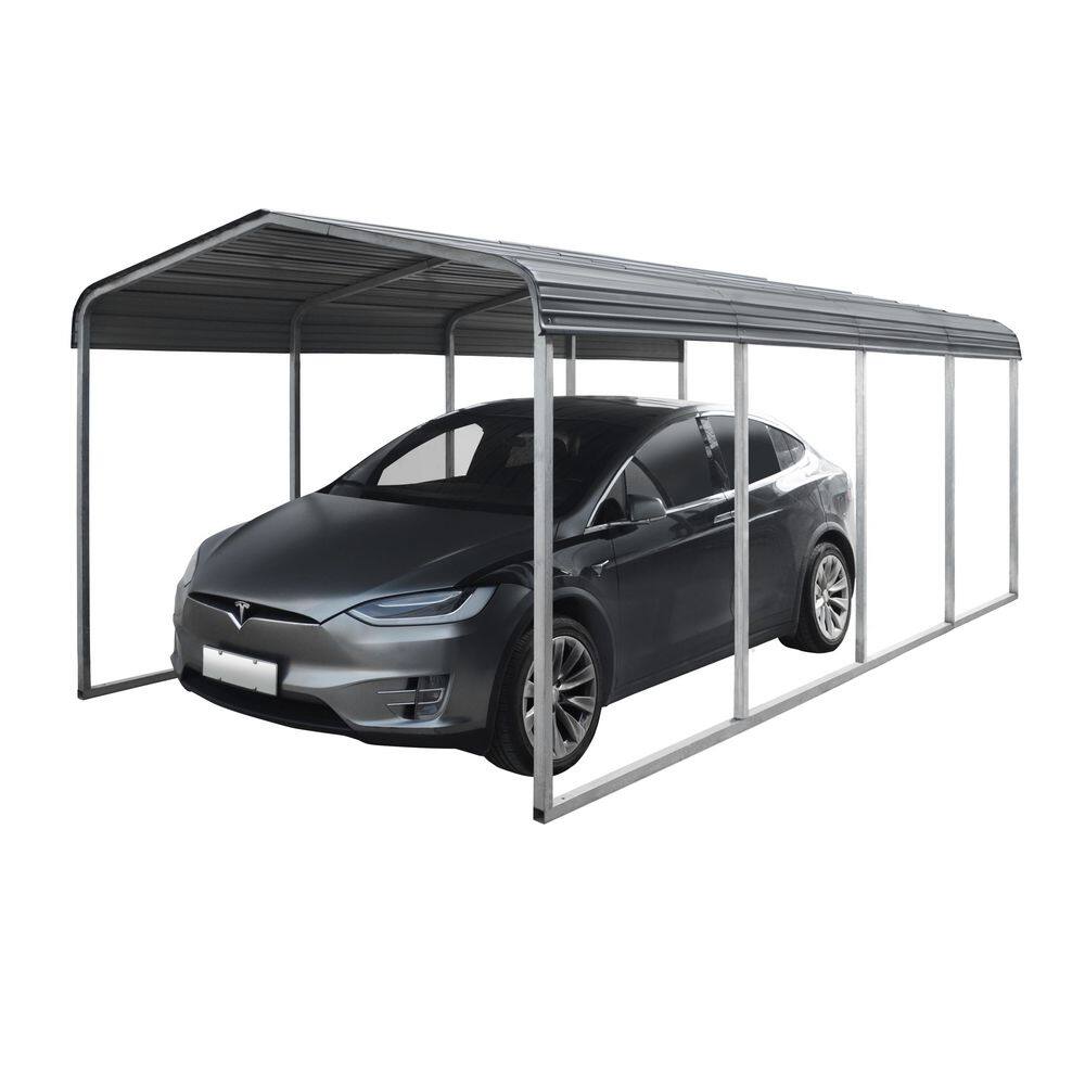 VEIKOUS 12 ft. W x 20 ft. D Grey Carport, Car Canopy and Shelter PG0216