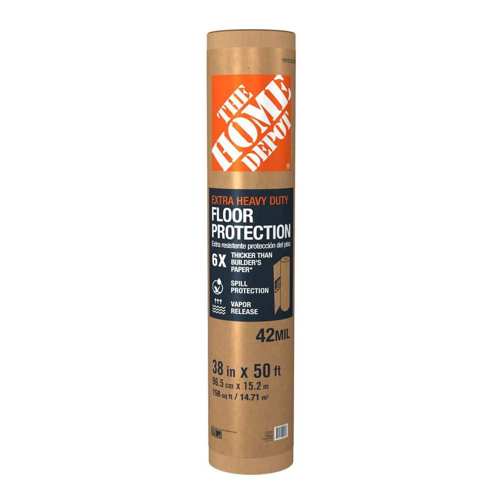 The Home Depot - 38 in. x 50 ft. 42 mil. Extra Heavy Duty Floor Protection Drop Cloth