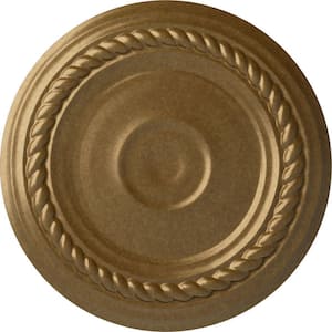 7-7/8 in. x 3/4 in. Small Alexandria Urethane Ceiling Medallion (Fits Canopies upto 4-5/8 in.), Hand-Painted Pale Gold