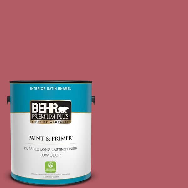 BEHR PREMIUM PLUS 1 gal. #BIC-33 Cinnamon Candle Satin Enamel Low Odor Interior Paint & Primer