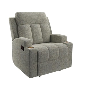 Recliner Chair for Adults, Gray, Easy Assembly, Living Room Chairs, Manual Recliner with Cupholders and Back Support