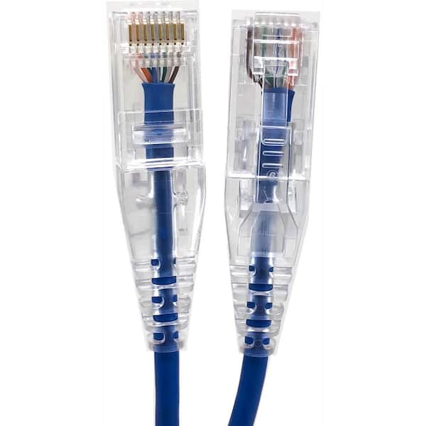 Micro Connectors, Inc 1 ft. 28AWG Ultra Slim CAT 6 Patch Cables, Blue (5 per Box)