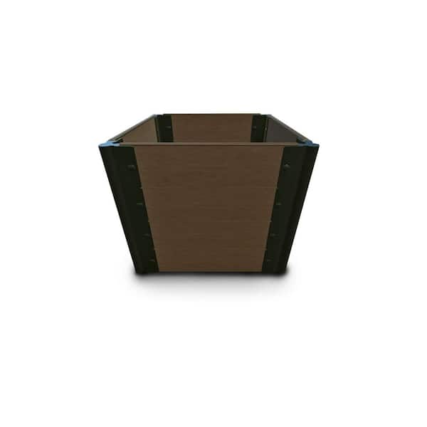 Frame It All 4 ft. x 4 ft. x 22 in., 1 in. Profile Uptown Brown Tool-Free Composite Raised Garden Bed