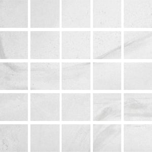 Stonewall White 12 in. x 12 in. Square Matte Porcelain Floor and Wall Mosaic Tile (5 sq. ft. / case)