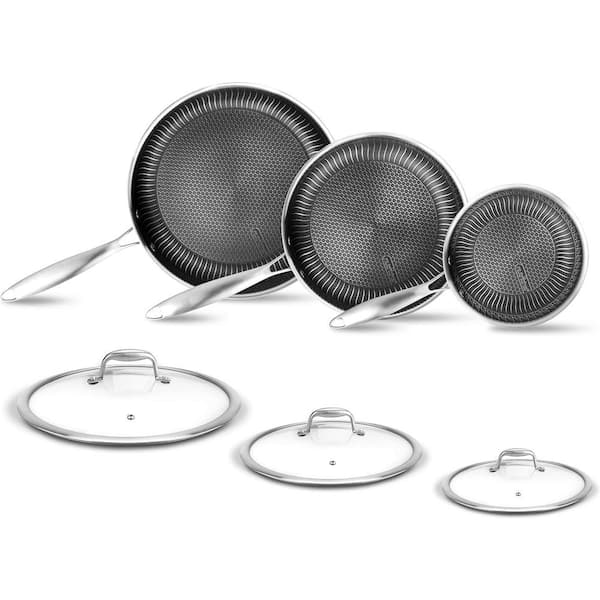 Adrinfly 6-Piece Non-Stick Coating Stainless Steel Cookware Set