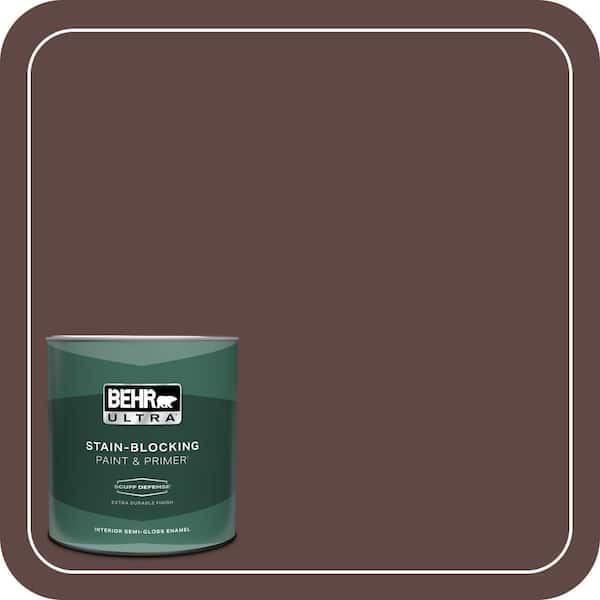 BEHR ULTRA 1 qt. #710B-7 Rich Mahogany Extra Durable Semi-Gloss Enamel Interior Paint & Primer