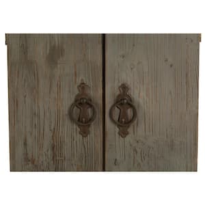 Rustic Gray Wooden Jewelry Wall Armorie 31 in. H x 22.25 in. W x 3 in. D