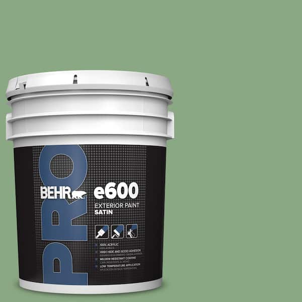 BEHR PRO 5 gal. #M400-5 Baby Spinach Satin Exterior Paint