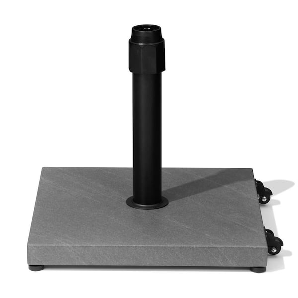 Crestlive Products 40 lbs. Square Iron Patio Umbrella Base with Wheels in Gray