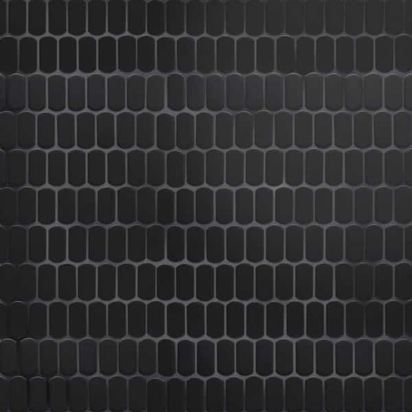 Hudson Capsule Matte Black 12 in. x 13 in. Porcelain Floor and Wall Mosaic Tile (11.4 sq. ft. /Case)