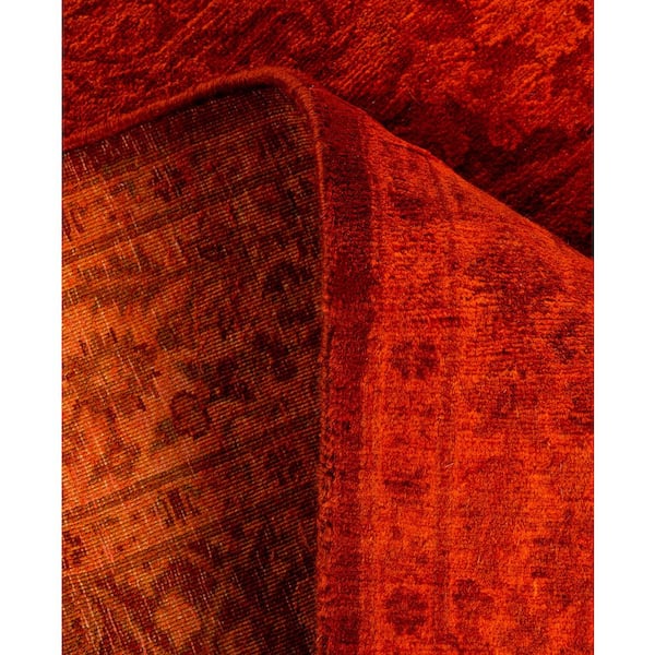 Overdyed Orange 3 ft. x 7 ft. Solid Wool Indoor Runner Rug
