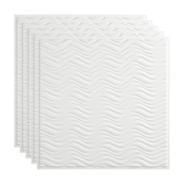 Fasade Current 2 ft. x 2 ft. Gloss White Lay-In Vinyl Ceiling Tile (20 sq. ft.)
