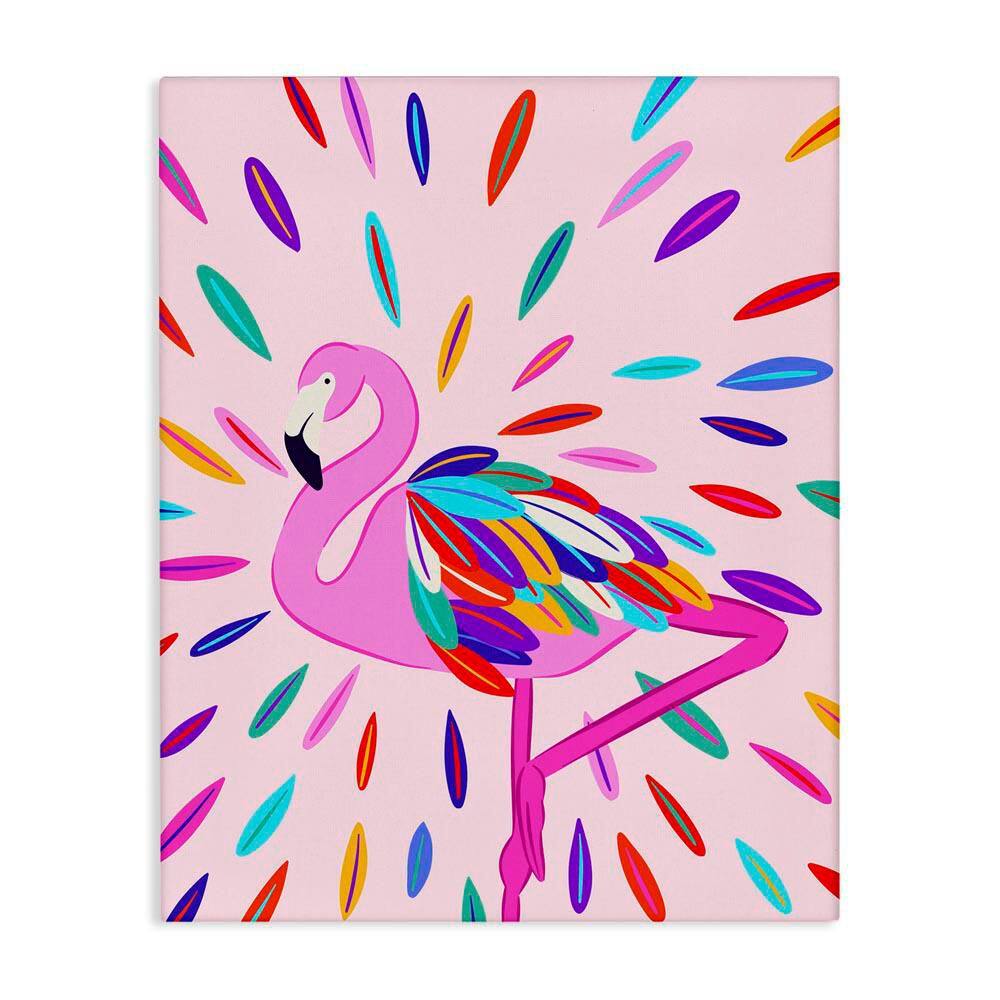 Flamingo Feather Flair by Catalina Aguirre Unframed Animal Graphic Art Print 40 in. x 30 in. price history on PriceWatchPro