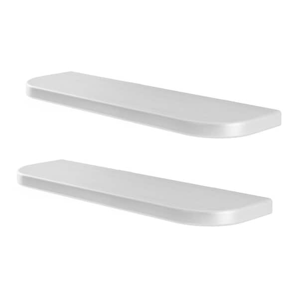 Unbranded 24 in. W x 7 in. D White Decorative Wall Shelf (Set of 2)