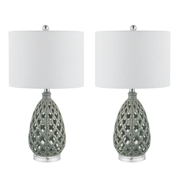 SAFAVIEH Quin 25 in. Grey Table Lamp