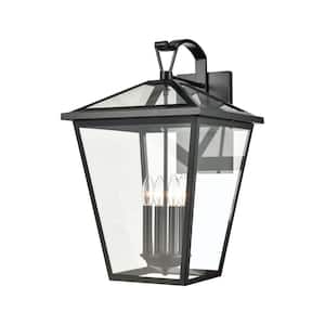 Marina Black Outdoor Hardwired Wall Sconce with No Bulbs Included