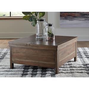 Moriville 36 In. Brown Square Wood Coffee Table with Lift Top