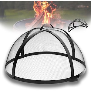 36 in. Round Fire Pit Spark Screen Cover Corrosion-Resistant with Hinge Heavy-Duty for Outdoor